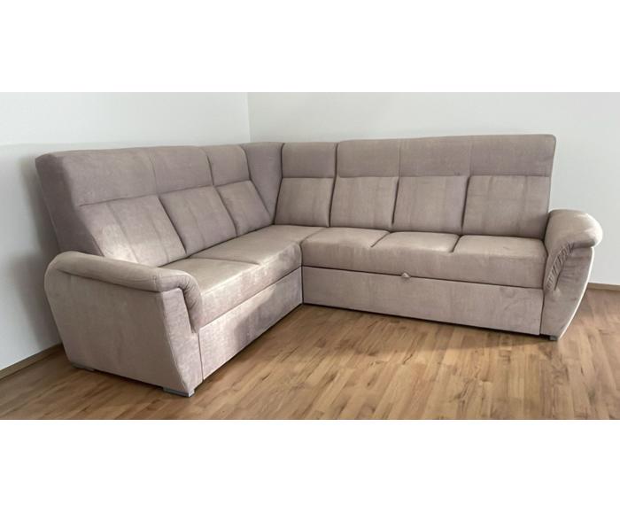 Reálné foto z prodejny - rohová rozkládací sedačka Bára s úložným prostorem