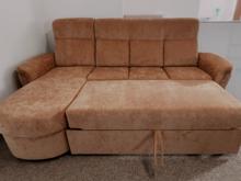 Fotogalerie Rohová rozkládací sedací souprava Bára s úložným prostorem - cihlová