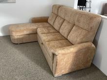 Fotogalerie Rohová rozkládací sedací souprava Bára s úložným prostorem - cihlová