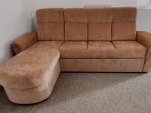 Fotogalerie Rohová rozkládací sedací souprava Bára s úložným prostorem - cihlová