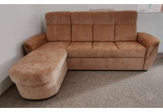 Rohová rozkládací sedací souprava Bára s úložným prostorem - cihlová