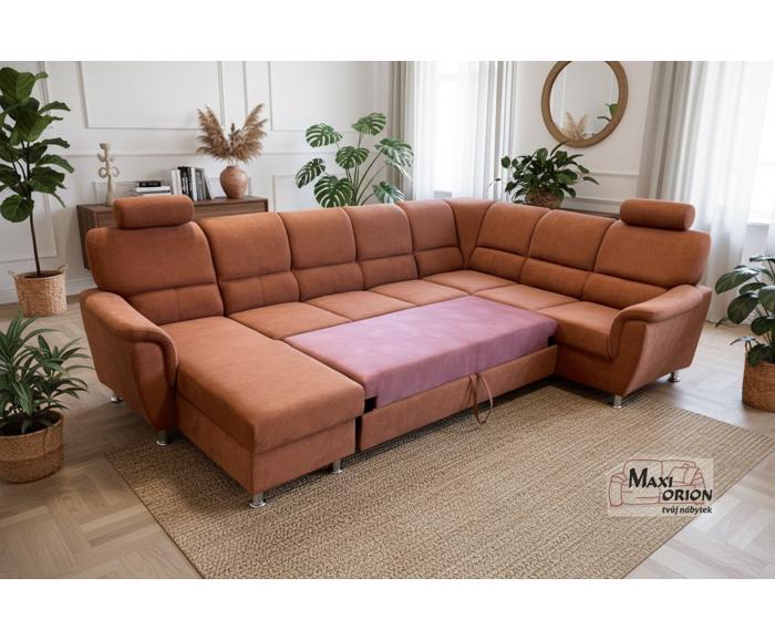 Ilustrační fotografie - Moderní sedací souprava Demo HR ve tvaru U – HR pěna, rozkládací