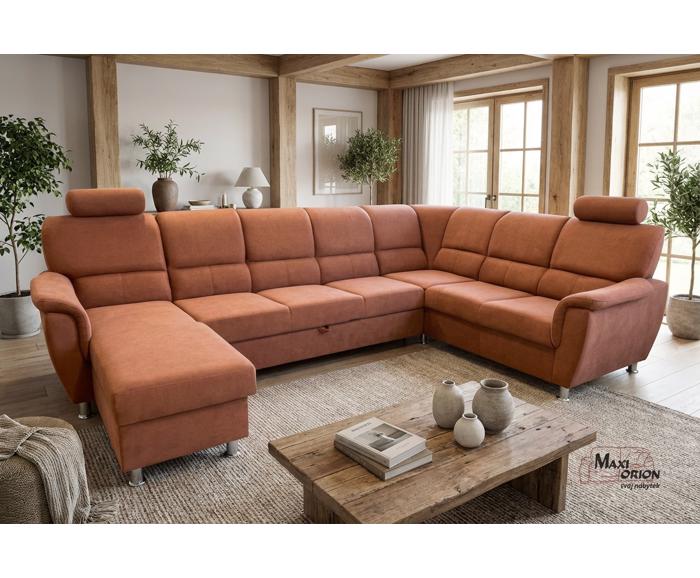 Ilustrační fotografie - Moderní sedací souprava Demo HR ve tvaru U – HR pěna, rozkládací