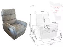 Fotogalerie Relaxační otočné a houpací křeslo Raven – šedé, pro seniory