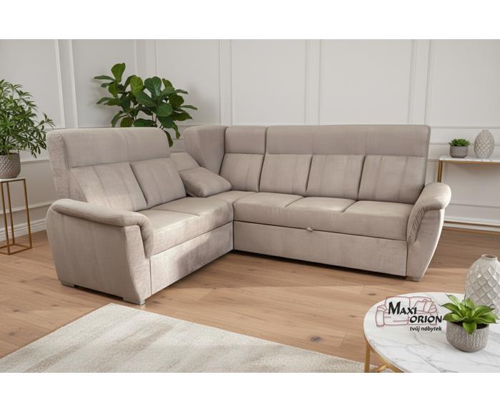 Ilustrační foto - rohová rozkládací sedačka Bára s úložným prostorem - ukázka interiéru