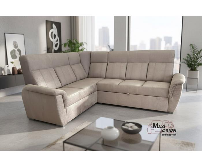 Ilustrační foto - rohová rozkládací sedačka Bára s úložným prostorem - ukázka interiéru