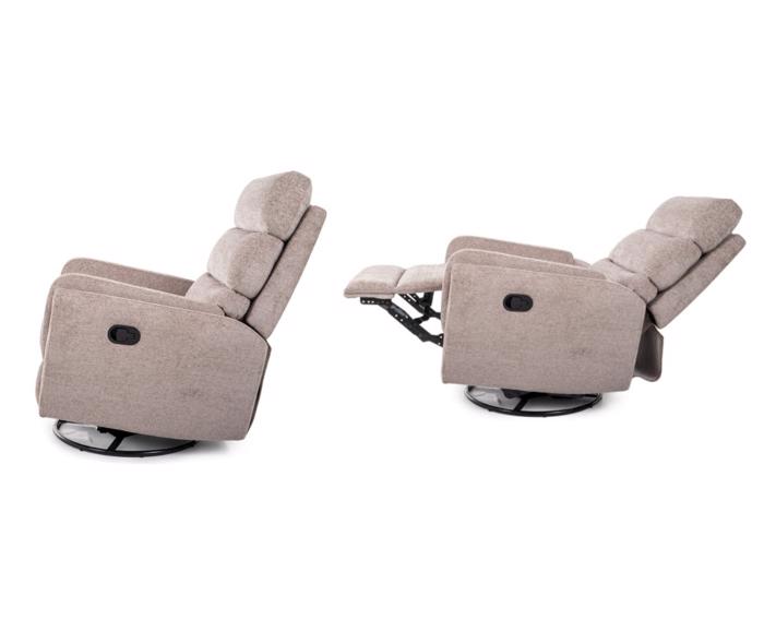 Ilustrační fotografie - Relaxační otočné a houpací křeslo Raven – tmavě béžové, houpaní a relax