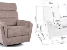 Fotogalerie Relaxační otočné a houpací křeslo Raven – tmavě béžové, pro seniory