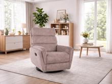 Fotogalerie Relaxační otočné a houpací křeslo Raven – tmavě béžové, pro seniory