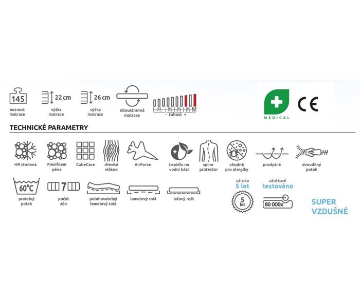 Fotogalerie Ortopedická matrace se zvýšenou tuhostí Tropico Amundsen 26, 180x200 cm