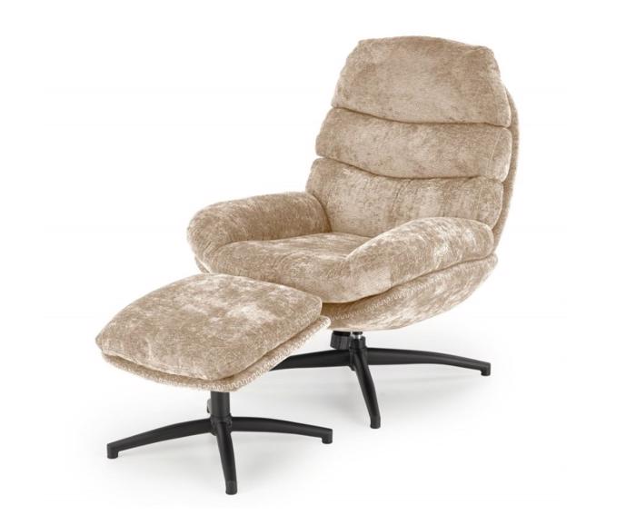 Fotogalerie Designové houpací křeslo Dario s podnožkou - béžové