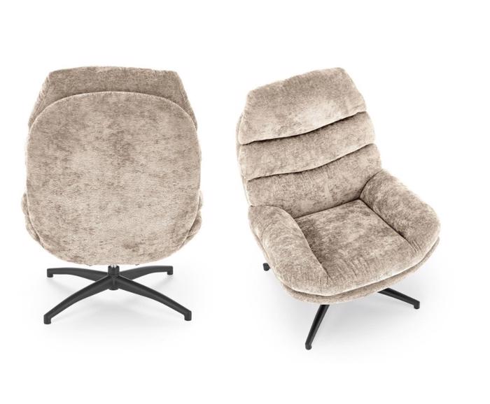 Fotogalerie Designové houpací křeslo Dario s podnožkou - béžové