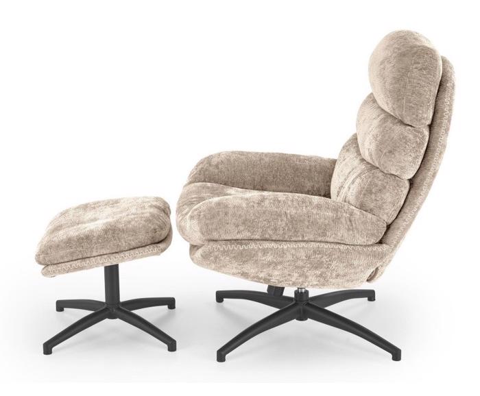 Fotogalerie Designové houpací křeslo Dario s podnožkou - béžové