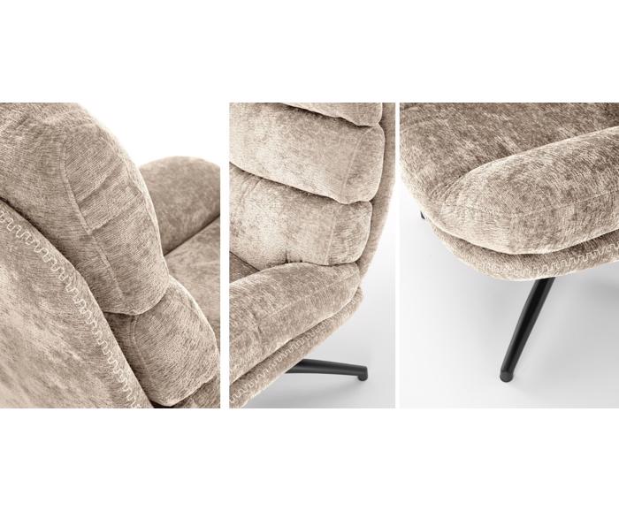 Fotogalerie Designové houpací křeslo Dario s podnožkou - béžové