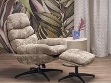 Fotogalerie Designové houpací křeslo Dario s podnožkou - béžové