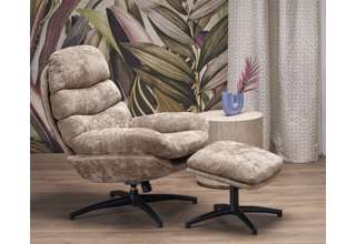 Designové houpací křeslo Dario s podnožkou - béžové