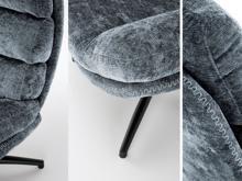 Fotogalerie Designové houpací křeslo Dario s podnožkou - tmavě modré