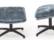 Fotogalerie Designové houpací křeslo Dario s podnožkou - tmavě modré