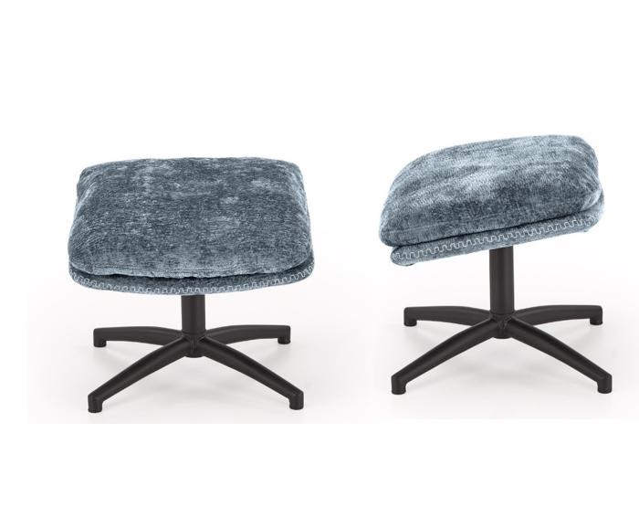 Fotogalerie Designové houpací křeslo Dario s podnožkou - tmavě modré