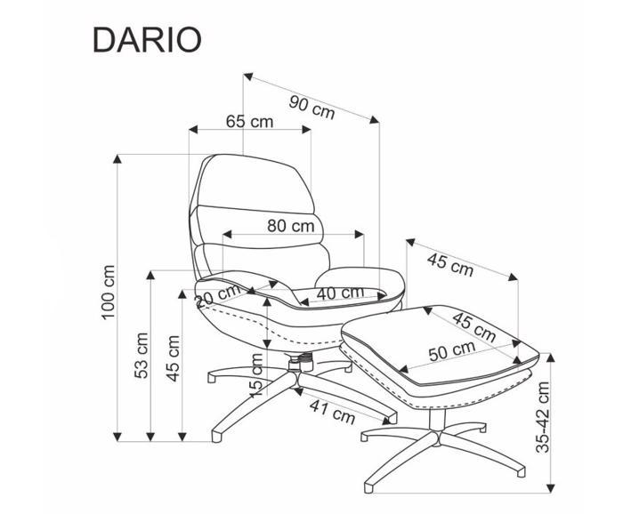 Fotogalerie Designové houpací křeslo Dario s podnožkou - tmavě modré