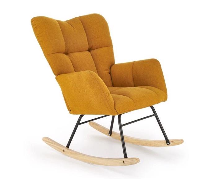 Houpací křeslo Vasco Halmar – hořčicová - náhled