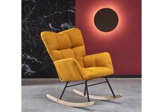 Houpací křeslo Vasco Halmar – hořčicová