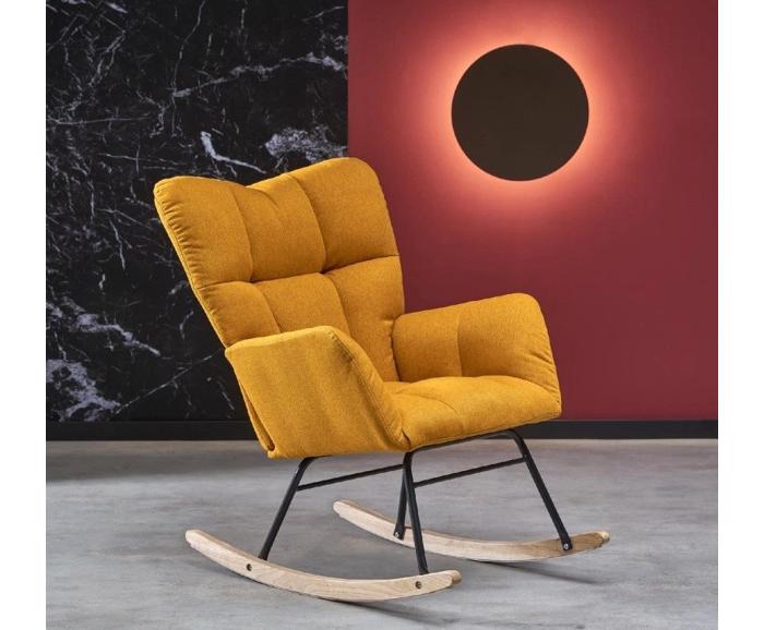 Houpací křeslo Vasco Halmar – hořčicová