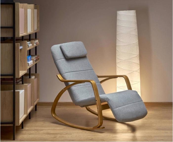 Skandinávské houpací křeslo Prime Halmar – Popelavě šedá