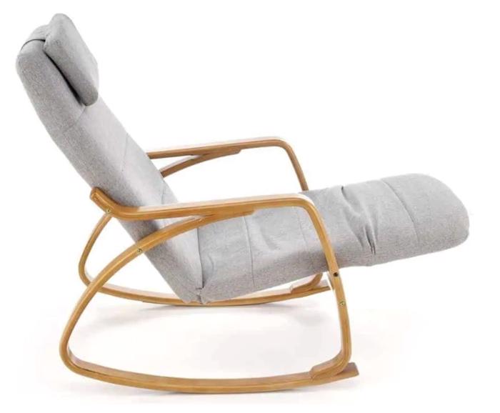 Skandinávské houpací křeslo Prime Halmar – Popelavě šedá - polohovatelná podnožka