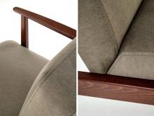 Fotogalerie Designové retro křeslo MILANO 1S, látka Castel olivová