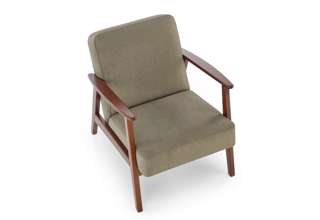 Designové retro křeslo MILANO 1S, látka Castel olivová - náhled