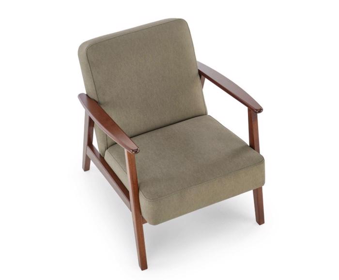 Designové retro křeslo MILANO 1S, látka Castel olivová - náhled