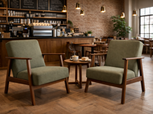 Fotogalerie Designové retro křeslo MILANO 1S, látka Castel olivová