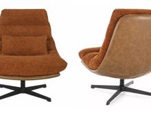 Fotogalerie Luxusní otočné křeslo Felicia Raven – skořicová