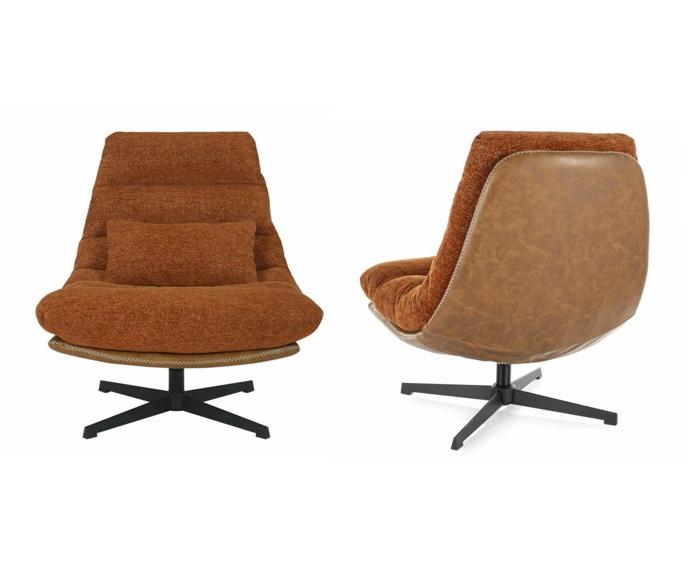 Luxusní otočné křeslo Felicia Raven – skořicová - detailní pohledy