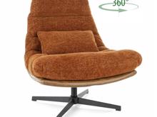 Fotogalerie Luxusní otočné křeslo Felicia Raven – skořicová