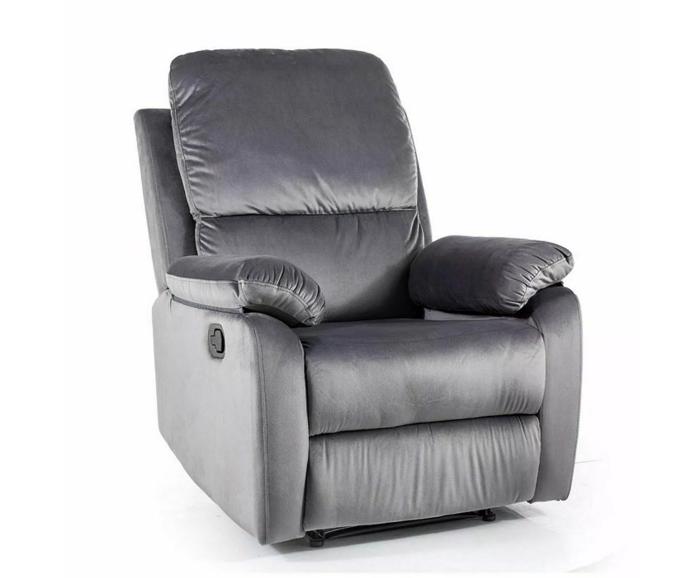 Šedé polohovací sametové křeslo Spencer 1 - detail