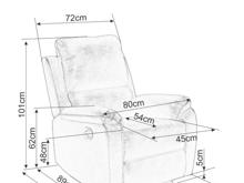 Fotogalerie Luxusní polohovací křeslo SPENCER 1 Velvet – Šedý samet Bluvel 14 