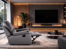 Fotogalerie Luxusní polohovací křeslo SPENCER 1 Velvet – Šedý samet Bluvel 14 