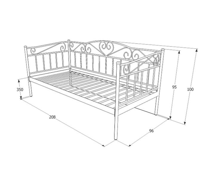 Fotogalerie Kovová postel Birma 90 x 200 cm – Černá