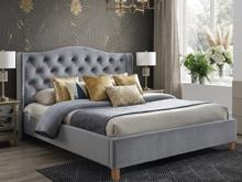 Fotogalerie Čalouněná postel 160x200 Aspen Velvet – Šedá (Bluvel 14) s roštem