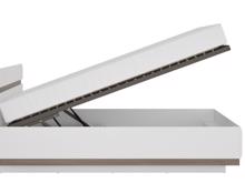 Fotogalerie Postel 160x200 Lino Typ 94 s roštem a úložným prostorem – Bílý extra vysoký lesk