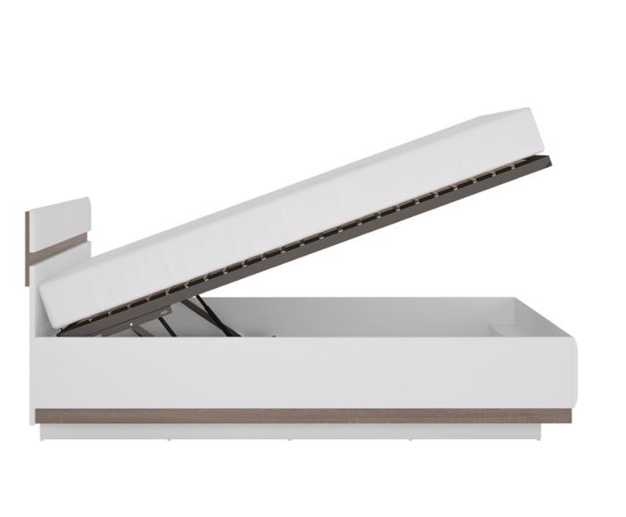 Fotogalerie Postel 160x200 Lino Typ 94 s roštem a úložným prostorem – Bílý extra vysoký lesk