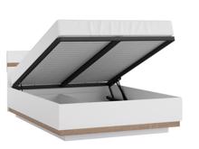 Fotogalerie Postel 160x200 Lino Typ 94 s roštem a úložným prostorem – Bílý extra vysoký lesk