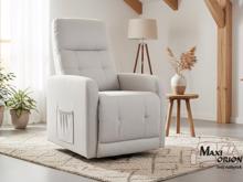 Fotogalerie Elektrické relaxační křeslo pro seniory se zvedacím mechanismem - Světle béžové