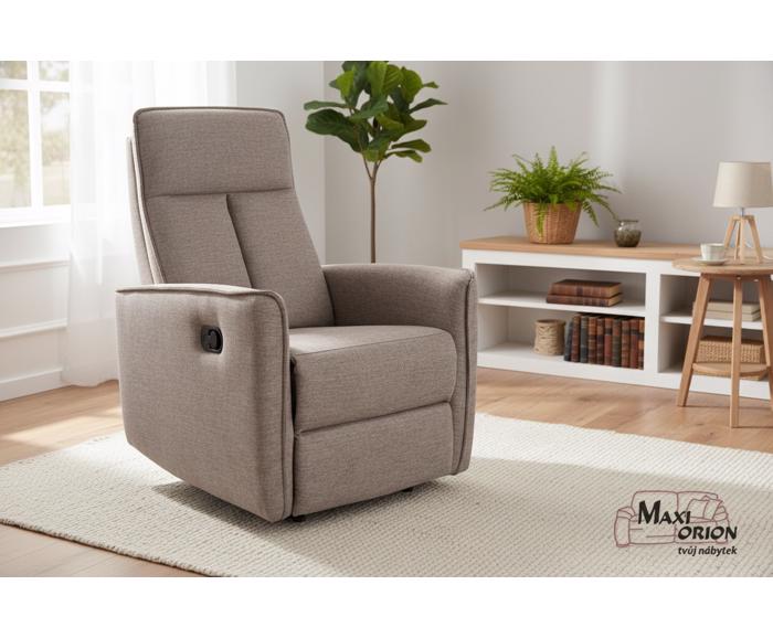 Fotogalerie Relaxační křeslo s podnožkou - Béžové 