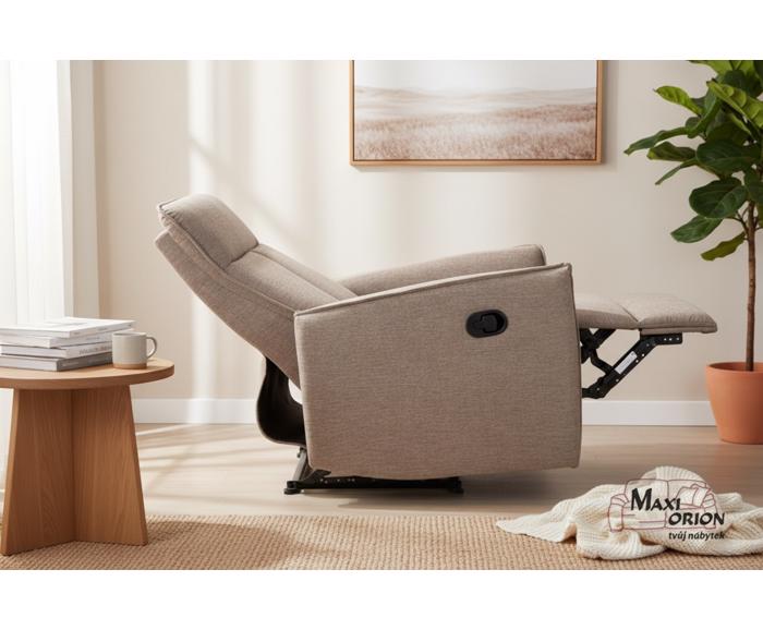 Fotogalerie Relaxační křeslo s podnožkou - Béžové 