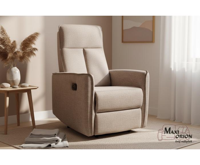 Fotogalerie Relaxační křeslo s podnožkou - Béžové 