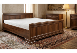 Rustikální postel KORA KLS2 180x200 cm, dekor Samoa King v interiéru ložnice