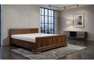 Rustikální postel KORA KLS2 160x200 v interiéru moderní ložnice